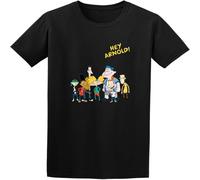 BOINAITS Hey Arnold Full Cast Handsome Pullover Top Cosplay Round Collar Pop Culture T-Shirt Black L