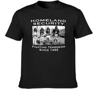 BOINAITS Homeland Security Fighting Terrorism Since 1492 Native American T-Shirt Black XXL