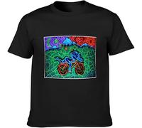 BOINAITS Men's Bicycle Day Bike Trip LSD Acid Dr Albert Hofmann Party Dtg2 Cotton T Shirt Black 3XL