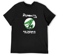BOINAITS Mens Clothes The Pterodactyl Club Medium Charlotte NC Alt Dance Casual Custom Short Sleeve Cotton T Shirt Black M