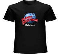 BOINAITS Men's Cotton Shirt Planet Hollywood Orlando Faded 90S Men T-Shirt Style Black 3XL