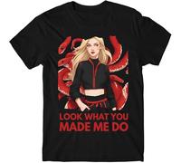 BOINAITS T Shirt Look What You Made Me Do Fit Casual Graphic Short Sleeve Tops Black 3XL