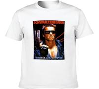BOINAITS Terminator Movie Poster Arnold Enegger Laser Sight Men Adult Short Sleeve T Shirt White 3XL