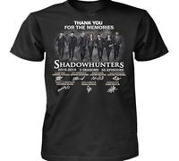 BOINAITS Thank You for The Memories Shadowhunters All Cast Signed 3 Seasons 55 Episodes Vintage Gift Men Unisex T-Shirt Black M