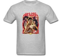 BOINAITS The Last Dragon Poster T Shirt for Men Fit Casual Graphic Tops Grey S