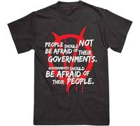 BOINAITS V for Vendetta Inspired People and Governments Vintage T-Shirt Black 3XL