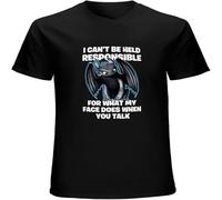 BOINAITS What My Face Does When You Talk Funny Kids Adults Casual Custom Short Sleeve Cotton T Shirt Black M