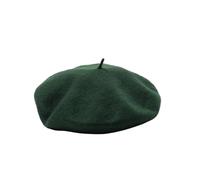Boinas de lana de gran tamaño para mujeres y hombres, sombreros de artista, unisex, estilo francés, clásico, sombrero de invierno para mujer, gorra de pintor retro, verde oscuro, Talla única