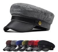 Boinas de para Mujer Elegantes Gorros Franceses para Mujeres Chicas Señoras Sombrero de Pintores Vintage Forro de satén Suave con clásico Cuero Negro Ajustables niñas