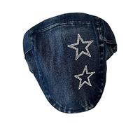 Boinas para adultos con patrón de estrellas para exteriores, sombrero de sol lavado hacia adelante, sombrero de mezclilla para mujer, accesorios para el cabello lavado, B, Talla única
