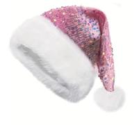 Boinas para hombre con lentejuelas Santa Sombrero Halloween y Año Nuevo Festive Christmas Headwear Gorro Hombre Invierno, Rosa., Talla única