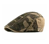Boinas Sombreros Boinas De Camuflaje Sombreros Para Hombres Y Mujeres Gorras De Espiga De Retales Gorra De Vendedor De Periódicos De Algodón Lavada Sombrero Plano Ajustable De 55 A 60Cm Color Caqui