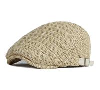 Boinas Sombreros Gorra De Boina Sombrero De Boina De Paja Transpirable Gorra Plana Ajustable Para Hombre Mujer Sombrero De Artista Vintage Boinas Para Hombres Y Mujeres 55-60 Cm Caqui Ajustable