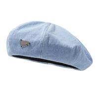 Boinas unisex con dije de metal, sombrero de pintor británico para otoño e invierno, sombreros planos para uso diario, sombreros de taxista para niños, azul claro, Talla única
