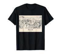 Boise Idaho Vintage Horizonte Dibujo Camiseta