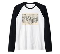 Boise Idaho Vintage Horizonte Dibujo Camiseta Manga Raglan