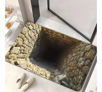 boiszeda Alfombra con ilusión óptica en 3D Felpudo Antideslizante y Lavable Alfombra con diseño de Abismo sin Fondo Decoración Divertida para el hogar