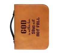boiszeda Bolso tote con funda para la Biblia Funda para la Biblia con asa Bolso de transporte de cuero PU mujer protector para libros iglesia