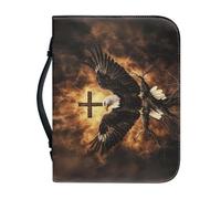 boiszeda Bolso tote con funda para la Biblia Funda para la Biblia con asa Bolso de transporte de cuero PU mujer protector para libros iglesia