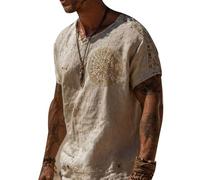 boiszeda Camiseta vikinga para Hombre Camisetas con Motivos de runas nórdicas Camiseta del Árbol de la Vida Ropa vikinga de Estilo Vintage