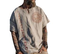 boiszeda Camiseta vikinga para Hombre Camisetas con Motivos de runas nórdicas Camiseta del Árbol de la Vida Ropa vikinga de Estilo Vintage