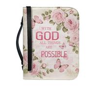 boiszeda Funda protectora de cuero para Biblia con cremallera y organizador de libros bolso llevar a la iglesia ideal para Pascua y viajes diarios