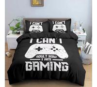 boiszeda Juego de Cama Game Over Juego de Funda nórdica y Fundas de Almohada Individuales y Dobles Funda de Cama de Microfibra Suave con Estampado Divertido