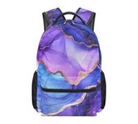 boiszeda Mochila con diseño de mármol morado gran capacidad escolar para estudiantes mochilas portátil informal y estética ideal para la vuelta al cole los viajes y el día a día
