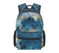 boiszeda Mochila con estampado de mármol azul gran capacidad mochilas escolar para estudiantes mochila para portátil informal y estética ideal para la vuelta al cole los viajes y el día a día