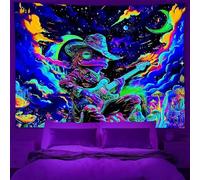 boiszeda Tapisseries néon psychédéliques réactives aux UV qui brillent dans le noir Fond de fête, décoration murale psychédélique, tapisseries lumineuses pour chambre à coucher, salon
