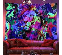 boiszeda Tapisseries néon psychédéliques réactives aux UV qui brillent dans le noir Fond de fête, décoration murale psychédélique, tapisseries lumineuses pour chambre à coucher, salon