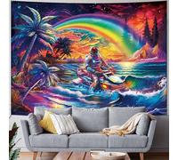 boiszeda Tapisseries néon psychédéliques réactives aux UV qui brillent dans le noir Fond de fête, décoration murale psychédélique, tapisseries lumineuses pour chambre à coucher, salon