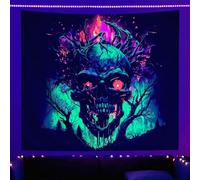 boiszeda Tapisseries néon psychédéliques réactives aux UV qui brillent dans le noir Fond de fête, décoration murale psychédélique, tapisseries lumineuses pour chambre à coucher, salon