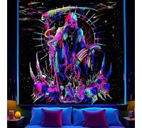 boiszeda Tapisseries néon psychédéliques réactives aux UV qui brillent dans le noir Fond de fête, décoration murale psychédélique, tapisseries lumineuses pour chambre à coucher, salon