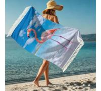 boiszeda Toalla de baño y Playa para Mujer con Borla y Estampado de Delfines Secado rápido Ligera Microfibra Gran tamaño con Vistas a la Playa Ideal para tumbonas natación y Surf