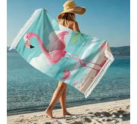 boiszeda Toalla de baño y Playa para Mujer con Borla y Estampado de Delfines Secado rápido Ligera Microfibra Gran tamaño con Vistas a la Playa Ideal para tumbonas natación y Surf