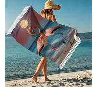 boiszeda Toalla de baño y Playa para Mujer con Borla y Estampado de Delfines Secado rápido Ligera Microfibra Gran tamaño con Vistas a la Playa Ideal para tumbonas natación y Surf