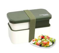 Boîte À Repas Pour Adultes,BOL Empilable De 1450 Ml - Boîte À Repas 2 Niveaux Pour La Préparation Avec Set D'Ustensiles Et Sangle 7,72x4.25x4.88 Pouces École, Pique-nique