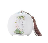 Boîte à thé - Bote de té de cerámica con tapa sellada y borla, tarro de almacenamiento para café, té, caramelos, color rosa (rosa, pequeño)