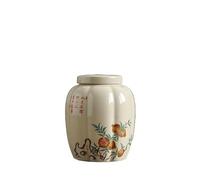 Boîte à thé - Recipiente de cerámica para té de calabaza con tapa sellada, lata de almacenamiento vintage para el hogar, café, caramelos, hierbas, tarro Boîte à thé (amarillo)