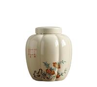 Boîte à thé - Recipiente de cerámica para té suelto de calabaza con tapa sellada, lata de almacenamiento vintage para el hogar, café, caramelos, hierbas, tarro Boîte à thé (amarillo)
