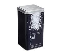 Boite alimentaire - Relief II - sel - 8.8 x 8.8 x 17 cm - Fer et étain - Noir