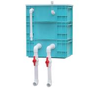Boîte de filtration à circulation, boîte d'égoutta Caja de filtro externa for acuario, for estanque, color azul, varios tamaños, sin bomba ni medios filtrantes(15.75x11.81x20.08in/40x30x51CM)