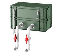 Boîte de filtration à circulation, boîte d'égoutta Caja de filtro for estanque acuario 2/3 niveles, color rojo, varios tamaños, sin bomba ni medio filtrante(15.75x11.81x12.80in/40x30x32.5CM)