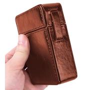 Boîte de rangement pour briquet, étui pour support pour | e à retro en cuir PU et acier inoxydable,Boîte de rangement légère et Portable avec poche pour briquet, cadeaux pour homme
