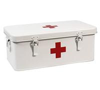 Boite Pharmacie,Boite Pharmacie Rangement,Armoire Pharmacie en Métal,Liberale Premiers Secours,Boîte de Rangement Avec Couvercle,Pour Rangement de Médicaments, 33 x 18 x 13 cm - Blanc