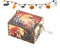 boîteàmusiqueen Bois à manivelle, boîteàmusiqueHallo Que Vintage - boîteàmusiquepour Halloween, décoration de Maison, Air Lisse, pour H