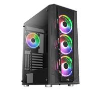Boitier Moyen Tour ATX AeroCool Compatible con Prism v2 RGB Avec panneaux vitrés (Noir)