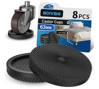 BOIVSHI 64 mm Copas para Ruedas de Muebles, topes para Ruedas de Cama para Suelos de Madera, Posavasos para Muebles, Copas Protectoras para alfombras, Protectores para Patas de sofá 8 Unidades