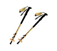 Boj K30 | Bastones telescópicos | Bastones de Trekking | 3 tramos Regulables | Par Bastones | Punta de Widia | Aluminio | Amarillo Claro | Adulto | Unisex | para Hombre y Mujer